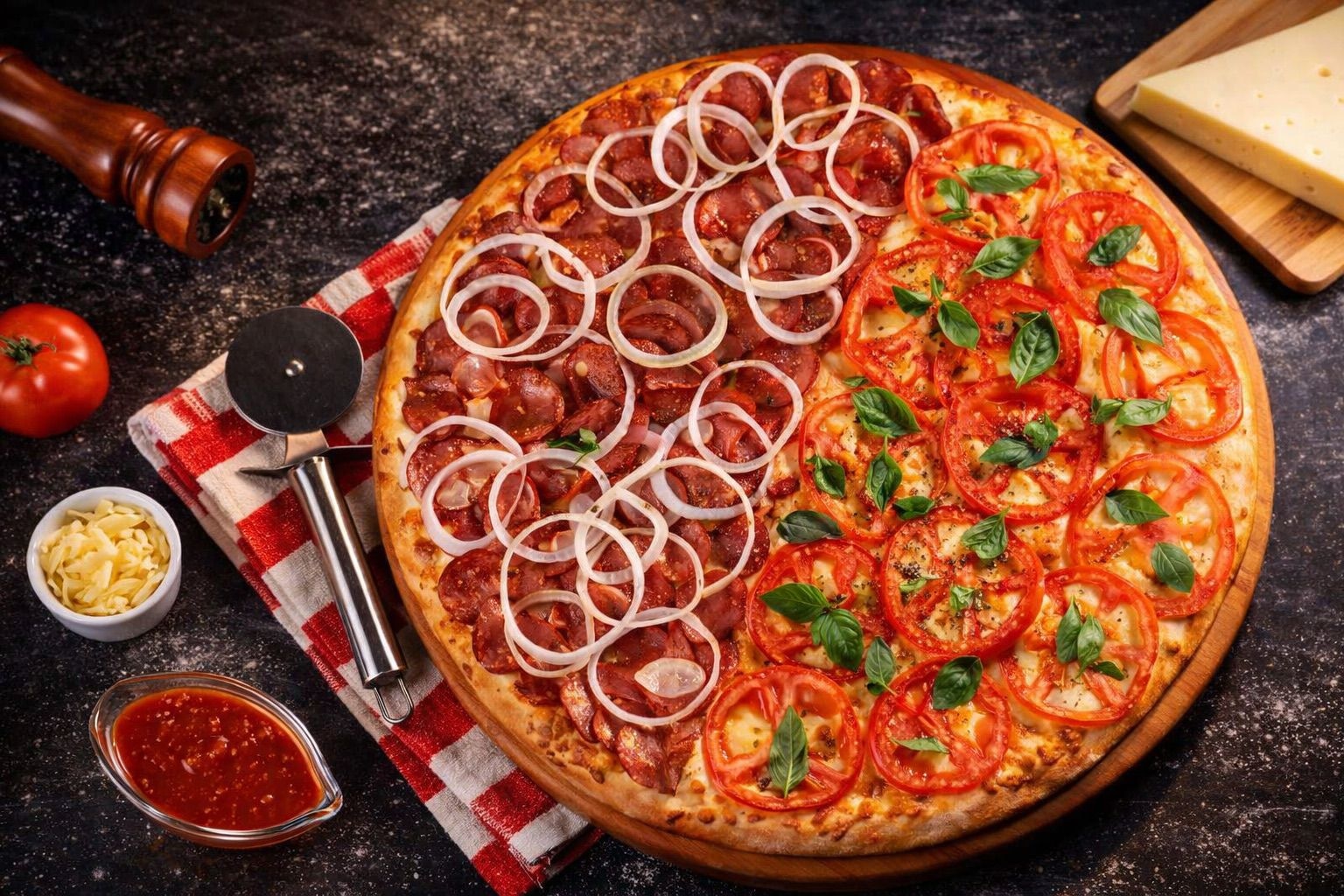 Pizza Meio a Meio Salgada - 35cm